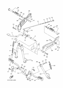 YBR125ED Support & repose pied