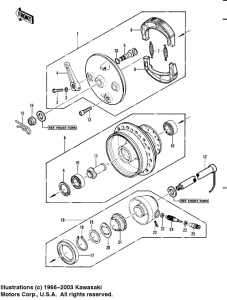KDX450 Front hub / brake
