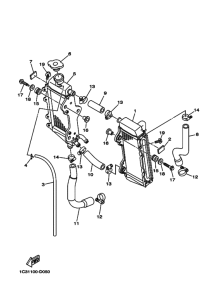 YZ125 YZ125W1 Радиатор и шланг