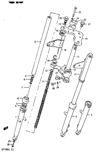 GP100 Вилка передней оси