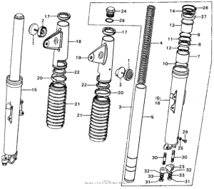 CB450 Front shock absorber k3-k4