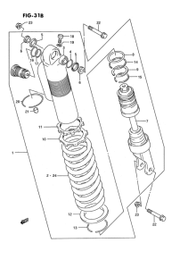 RM125 Абсорбер удавный в сборе задний