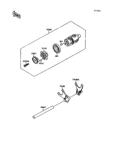 VN1500 Валы и вилки переключения передач