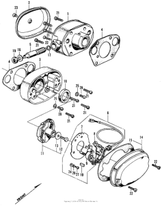 CL350 Cylinder head side cover + points + advancer