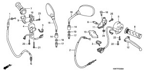 CBF125M Handle lever / switch / cable