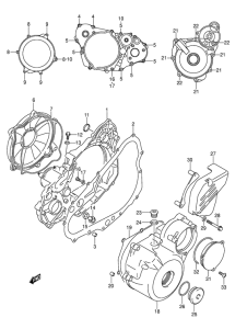 DR-Z400 Crankcase cover ass`y  (v
