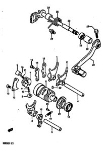 RM250 Переключение передач