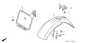XR80R Front fender /  front number plate