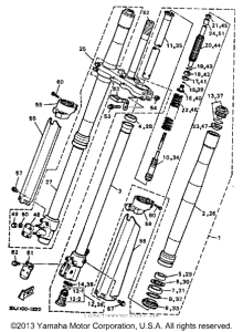 YZ125B Передняя вилка