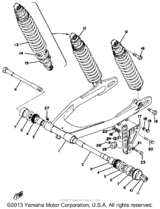 TT500C Swing arm - rear shocks