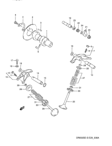 DR650 Распределительный вал-клапаны