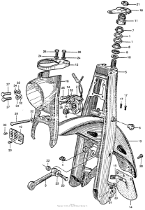 CT200 Front fork + horn