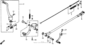 CR125R Gearshift pedal + kick starter arm + brake pedal 8...