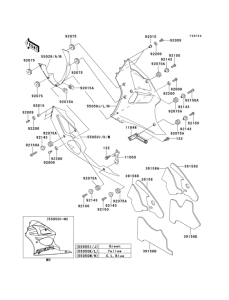 ZX600 Cowling lowers(zx600-j2h)