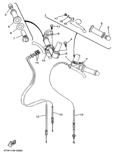 TZ250 Steering handle. cable
