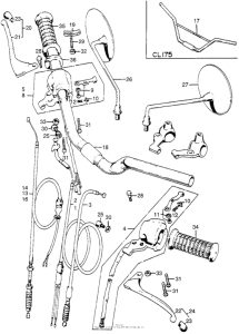CB175 Cb / cl175handlebar + switch