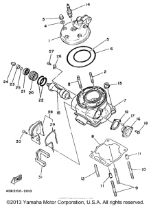 YZ125E Головка цилиндров