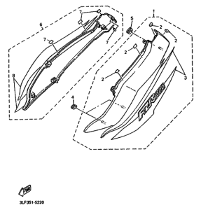 FZR1000 FZR1000G Боковая крышка