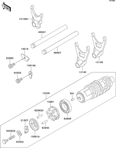 ZG1200 Валы и вилки переключения передач