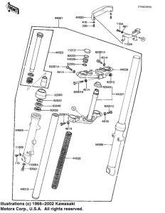 KZ1000 Вилка передней оси