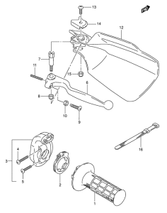 DR350 Рукоятка газа и тормоза