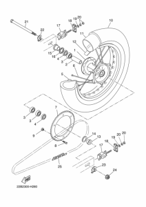 WR125X Rear wheel complete assy