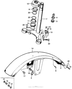 CL125 Steering stem + front fender