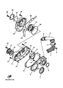XP500 Crankcase cover ass`y  (v