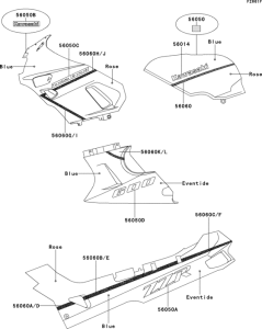 ZX600 Decal(blue / rose / eventide)(zx600-d3)