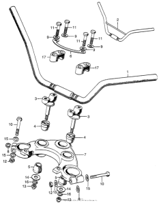 CL350 Handlebar + top bridge