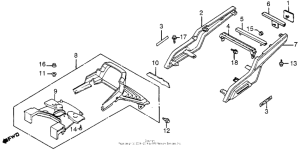 NH125 Frame rear cover + grab rail