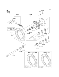 KX125 Задняя ступица колеса
