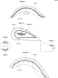 VN1500 Decals(blue / silver)(vn1500-e2)
