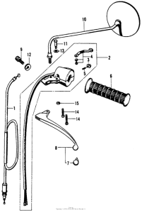 CB450 Left handle switch + left lever + left cable