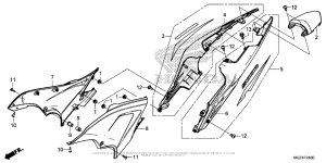 CBR500R (ABS) Side Cover + Rear Cowl