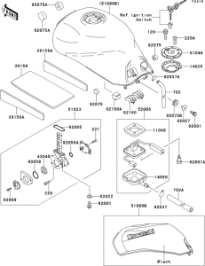 ZX1100 Топливный бак