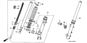 XL600V Вилка передней оси