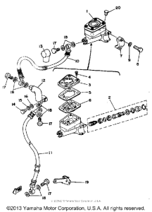 XS650SG Главный тормозной цилиндр