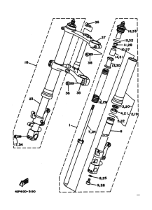 TZ250 Вилка передней оси