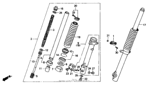 NX125 Передняя вилка