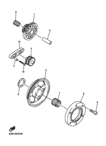 WR250F Муфта стартера