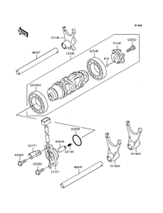 ZX1200 Gear change drum / shift fork