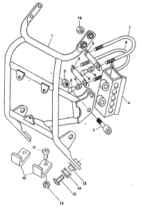 SR250 Soporte carenado y placa tope
