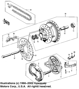  Rear hub / brake / chain
