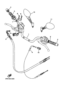 TDM900 Рулевой рычаг и кабель