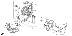 CRF100F Rear wheel complete assy