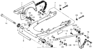 MT125 Swingarm + chain case