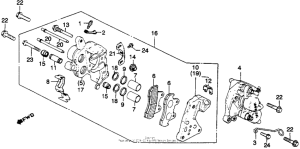 GL1100A Front brake caliper 82