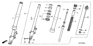 CB600F (ABS) Вилка передней оси