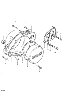 PE250 Crankcase cover ass`y  (v